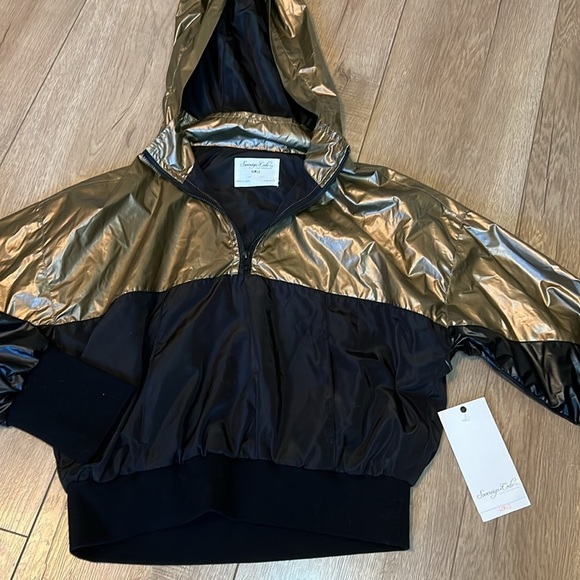 NWT Sovereign Code Metallic Bronze & Black Half Zip Lightweight Jacket Size 12 - Picture 5 of 8
